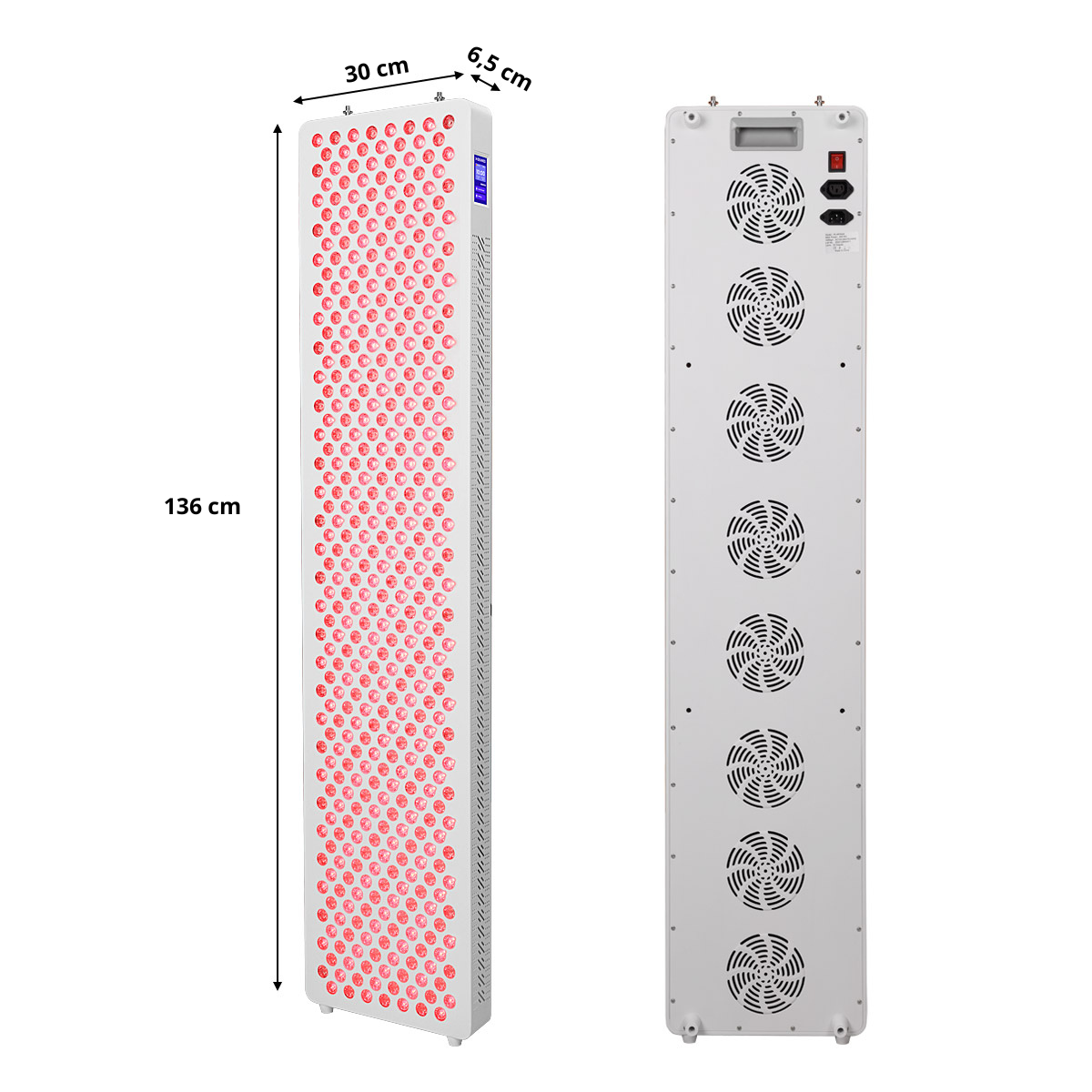 Panel de terapia de luz roja Soluxirnova Apex, diseñado para tratamientos de alta potencia y mejora del bienestar general.