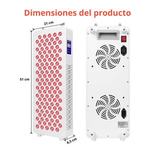 Panel Soluxirnova Prime de terapia de luz roja, diseñado para mejorar la salud y el bienestar mediante tecnología avanzada.