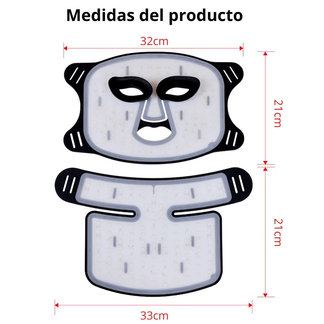 máscara facial Soluxir Vital Face Mask 2, ideal para terapia de luz roja, enfocada en la regeneración y el rejuvenecimiento de la piel