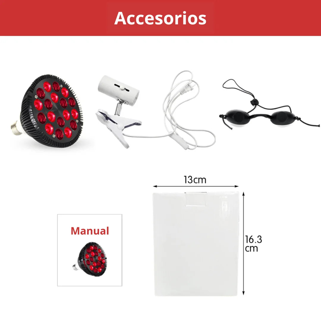 lámpara Soluxir Vital Glow Bulb 4 de luz roja, ideal para terapia de luz enfocada en la regeneración celular y el bienestar general