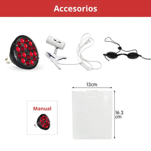 lámpara Soluxir Vital Glow Bulb 4 de luz roja, ideal para terapia de luz enfocada en la regeneración celular y el bienestar general